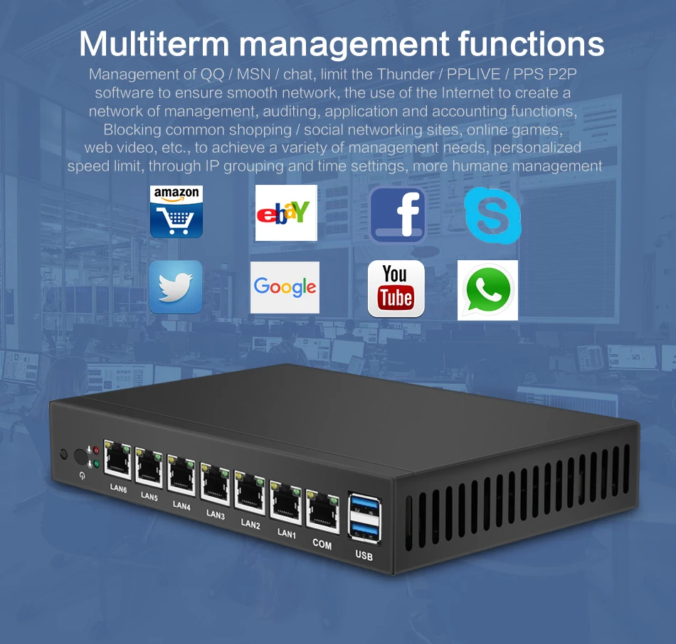 6* LAN Gigabit Ethernet Мини ПК Celeron 1037U двухъядерный мини компьютер Тонкий клиент Сервер Маршрутизатор Pfsense Windows Linux USB3.0