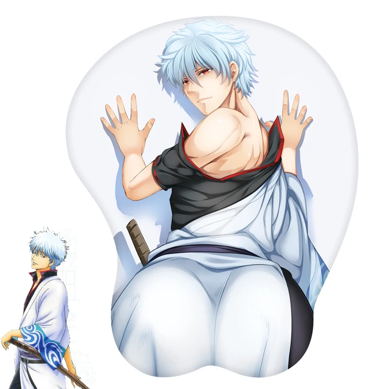 Фото Аниме Японский косплей реквизит Gin Tama Gintoki Sakata 3D Мужской коврик для мыши Аниме Японский косплей реквизит Gin Tama Gintoki Sakata 3D Мужской коврик для мыши