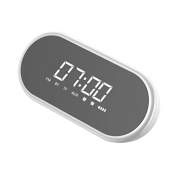 Белый Xiaomi Youpin BASEUS беспроводной Bluetooth динамик бытовой сабвуфер мини звук Будильник зеркало портативное радио 3-D объемное - Цвет: Белый