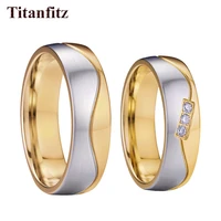 love alliance marriage couple wedding rings for men and women gold color stainless steel jewelry 2020 new design
