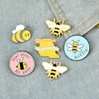 Набор с Пчелой Homophonic Be Kind Save Bee, эмалевые булавки для одежды, булавка для лацкана, розовый, синий круглый значок, мед, пчела, ювелирные изделия, подарки