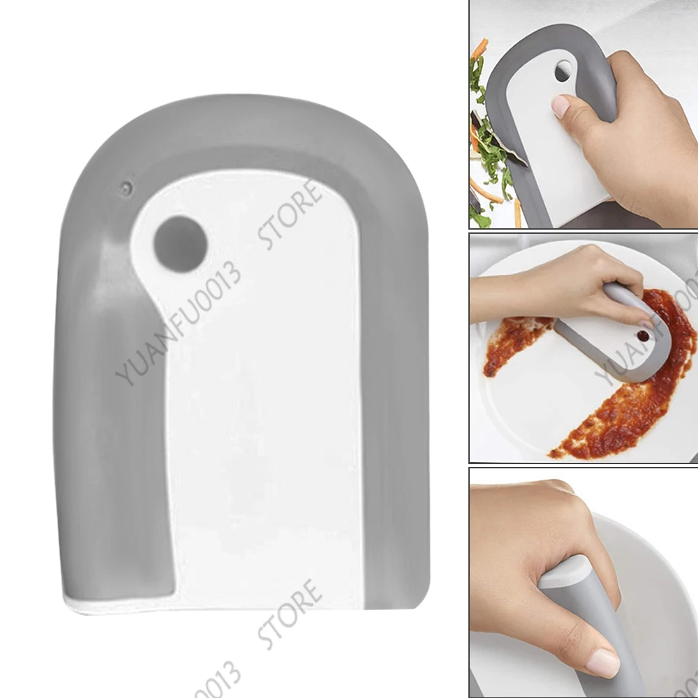 Кухонная интегрированная мягкая резиновая масляная тарелка скребок для посуды