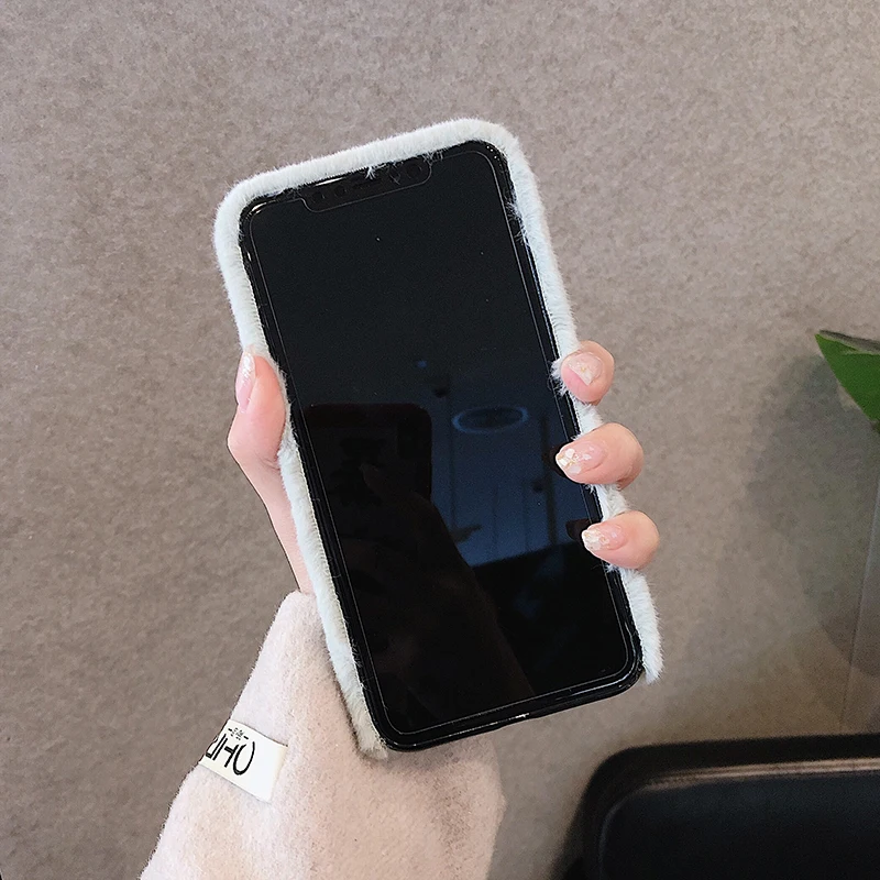 Короткие Плюшевые Меховые чехлы для телефонов Iphone 11 Pro Max 8 7 6 6S Plus Xr Xs Max X, осенне-зимняя теплая задняя крышка Coque Fundas