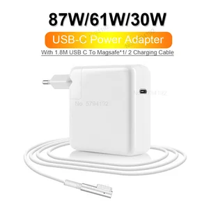 87w usb c pd laptop charger power adapter w 1 8 m usb c to magsaf1 2 l t charging cable for macbook pro air 13 15 16 inch free global shipping