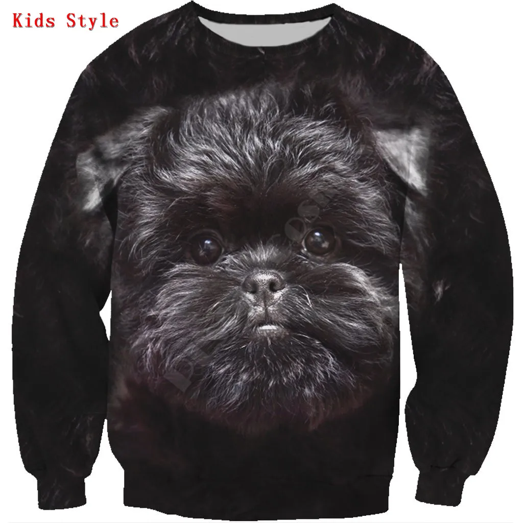 Affenpinscher 3d printed Hoodies Pullover Boy For Girl Long Sleeve Shirts Kids Funny Animal Sweatshirt