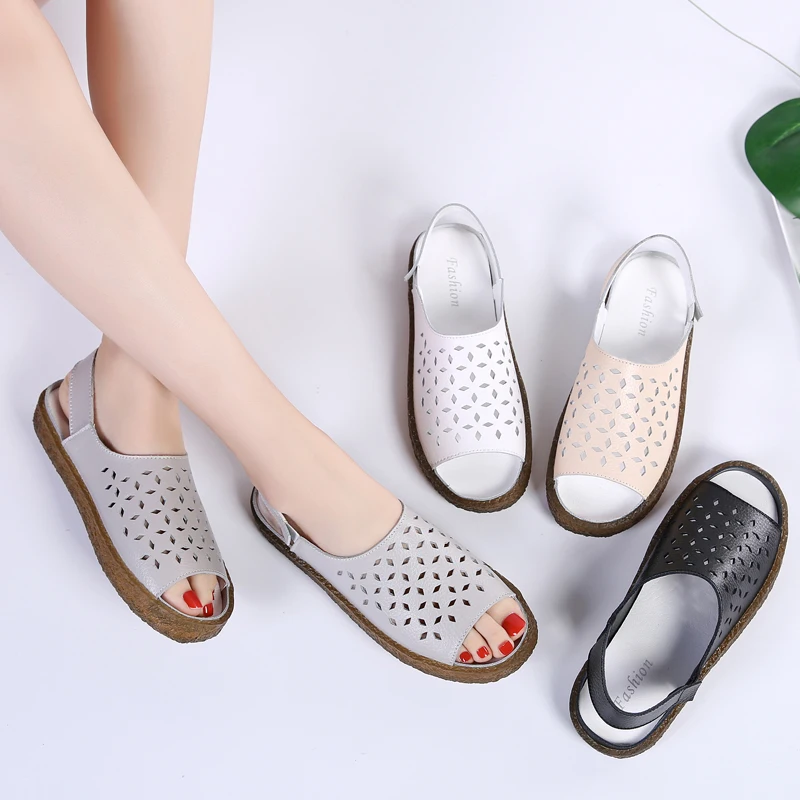 

Women's Fashion Casual Shoes Sandals Hollow Out Summer Breathable Ladies Moccasins Korean Slide new Gladiator Sandals Plus Size