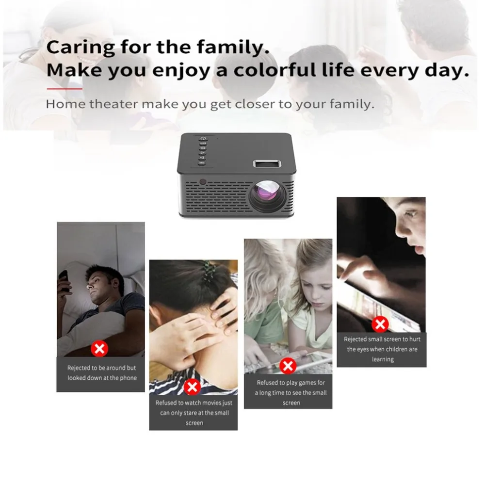 Мини микро светодиодный портативный видео HD USB HDMI проектор для домашнего кинотеатра короткий фокус дизайн T200 передача экрана