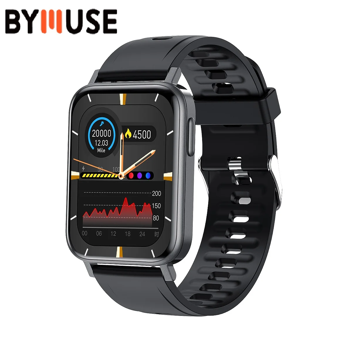 

Смарт-часы BYMUSE T10 PRO для мужчин и женщин, водонепроницаемые сенсорные фитнес-часы с трекером кровяного давления, с защитой IP67, с функцией упра...