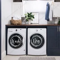 set of 2 wash dry words decals farmhouse laundry room home decoration sticker washer dryer decor diy wallpaper waterproof 4821