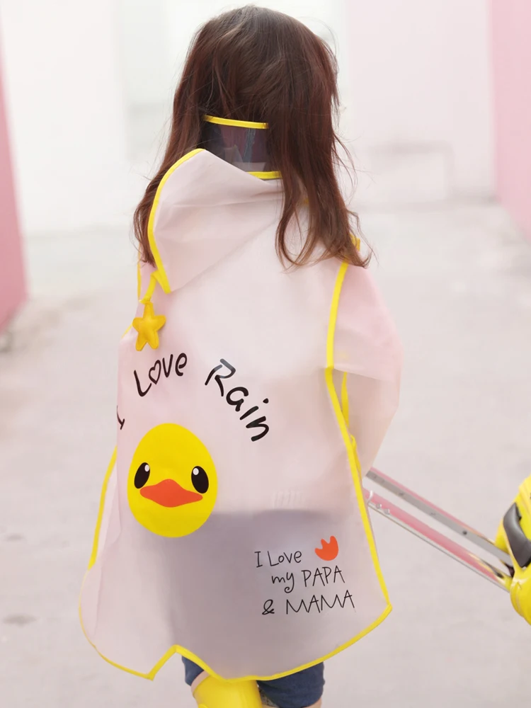 Прозрачный дождевик для детей мультяшный желтый малышей Детский