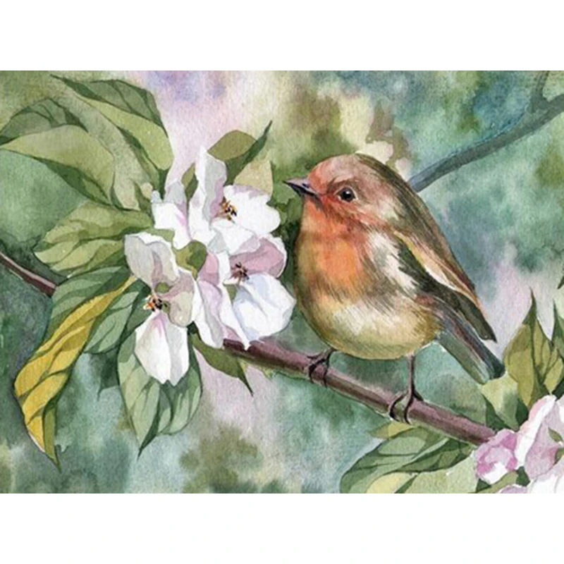 Алмазная 5D картина Fuyun с птицами и цветами полная круглая мозаика распродажа