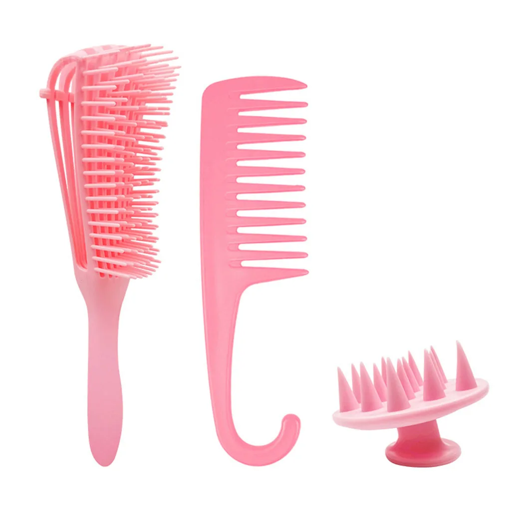 

3 Pcs Detangling Hair Brush Set for Wavy/Curly/Coily/Wet/Dry/Oil/Thick/Long Hair round hair brushes for women 1 inch