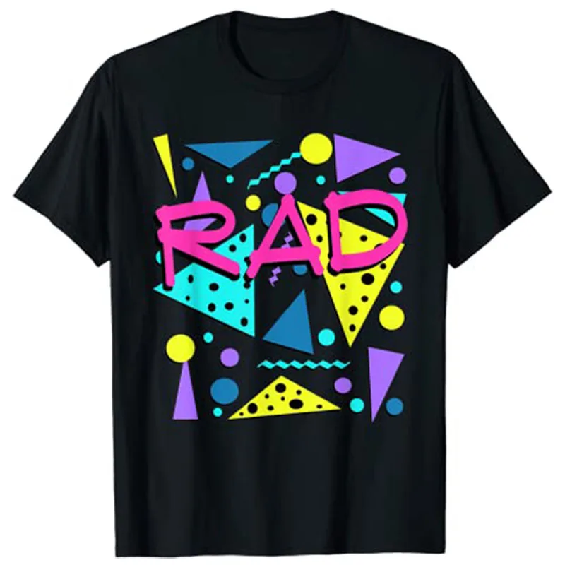 

Rad 1980s Vintage Eighties Costume Party T-shirt Graphic Tee Tops