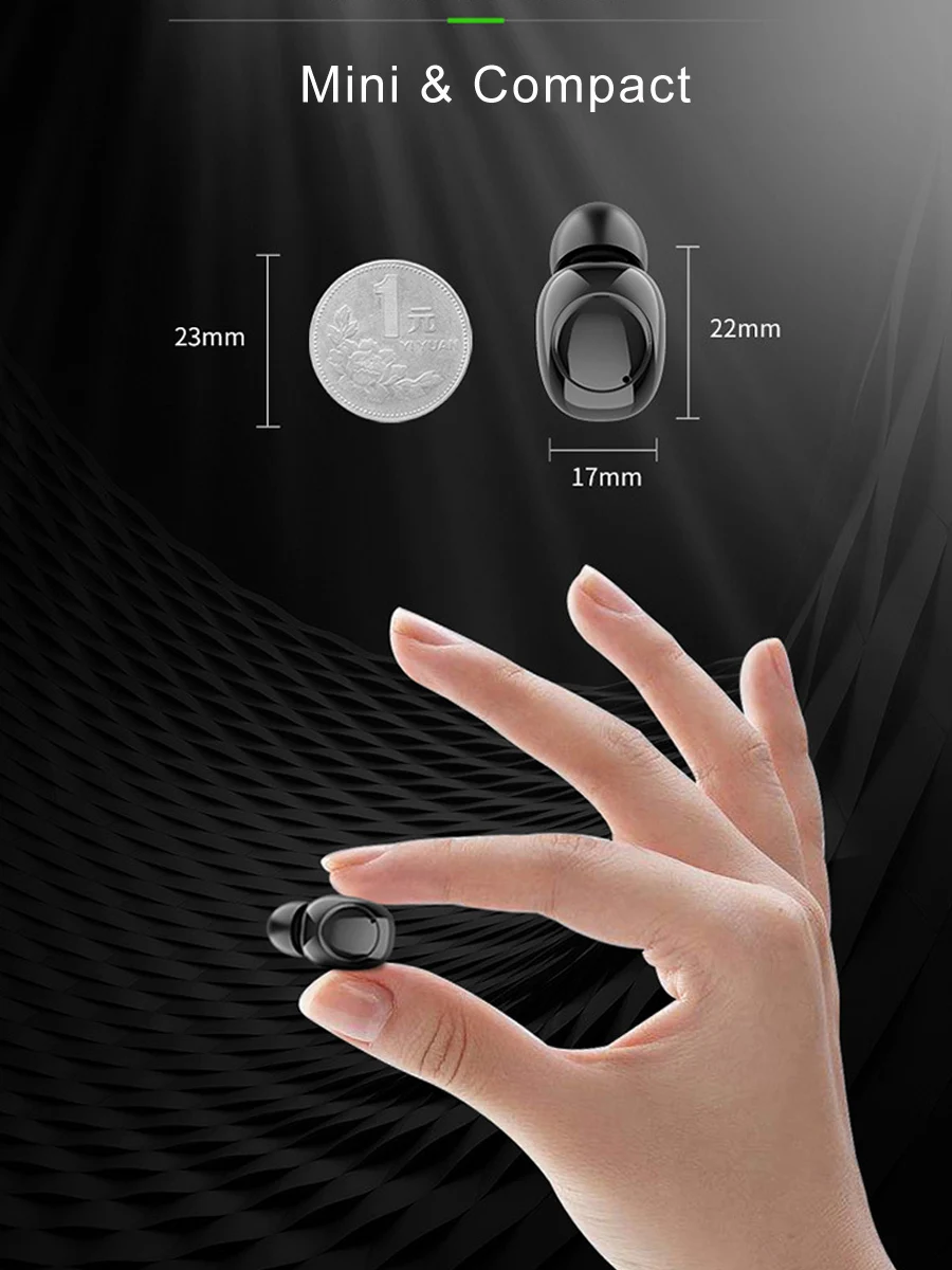 TWS 5,0 Bluetooth наушники с сенсорным управлением, беспроводные наушники с громкой связью, Hi-Fi стерео беспроводные наушники, гарнитура с микрофоном