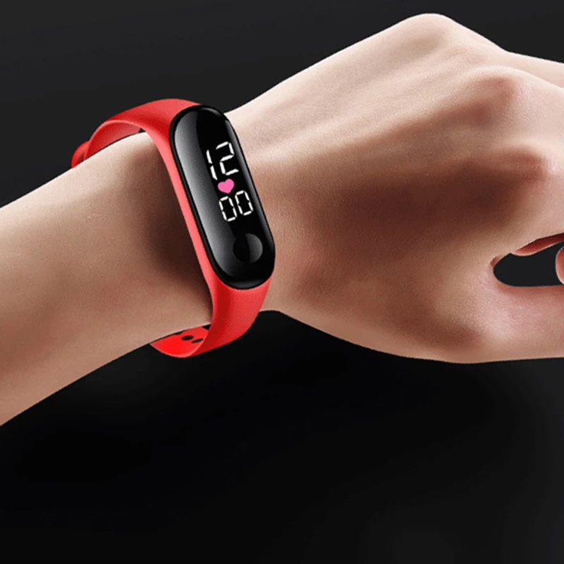 Новые детские спортивные часы с цветным силиконовым ремешком для девочек