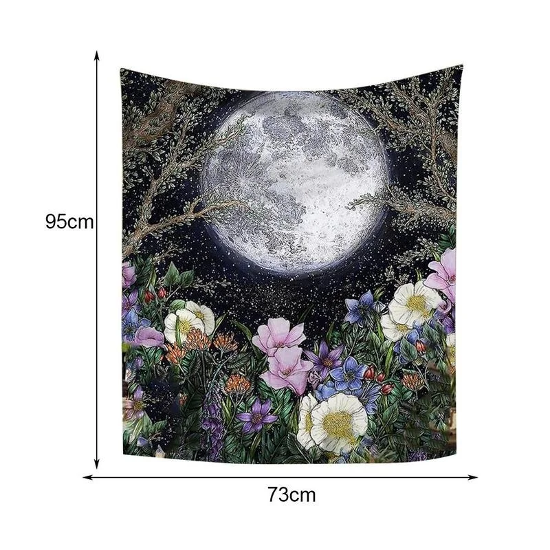 

Butterfly Flower Moon Wall Hanging Printed Tapestry Fashion Tapestry 95*73cm / 150*100cm / 150*130cm / 200*150cm