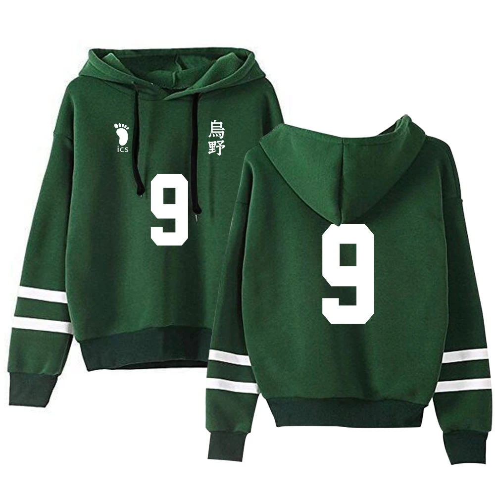 Молодежная манга Haikyuu! Толстовка с манжетами и параллельными полосками свитшоты