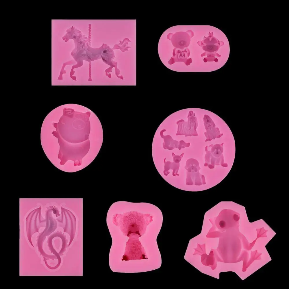 Фотоформа для конского медведя свиньи собаки дракона лягушки торта помадки