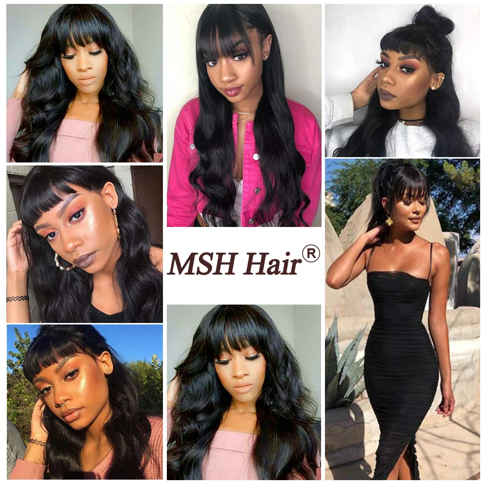 Парики MSH из человеческих волос с кутикулой для женщин искусственная кожа головы