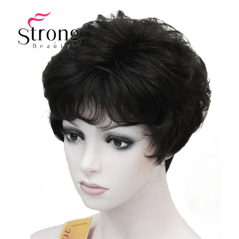 StrongBeauty женские парики пушистые естественные кудрявые короткие синтетические волосы Полный парик 11 цветов