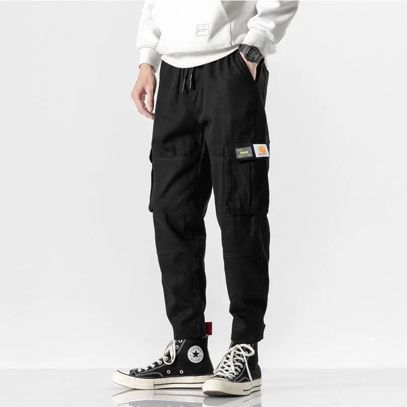 

2021 Spring And Summer New Men's Overalls Fashion Multi-Pocket Feet Women's Pants High-Quality Cotton Trend Casual Pants