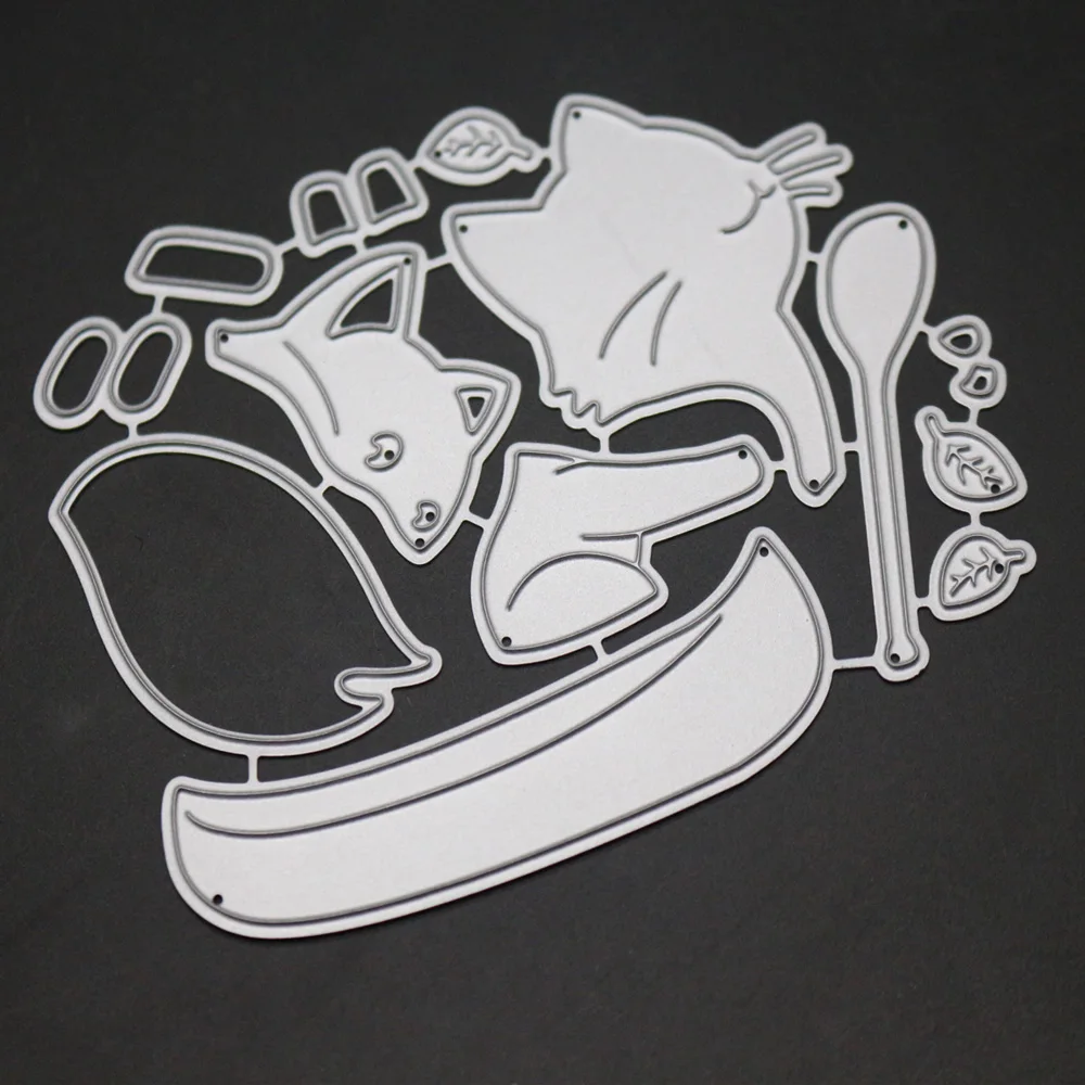 Фокс гребли металлические режущие штампы для Diy креативная рельефная фотография