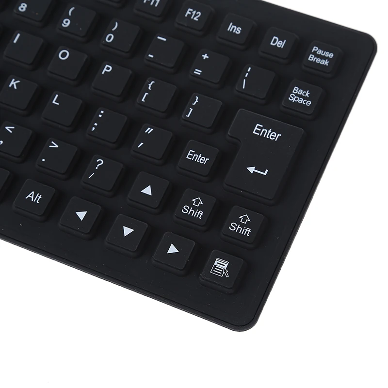 Гибкая Складная USB клавиатура моющаяся черная прочная и бесшумная
