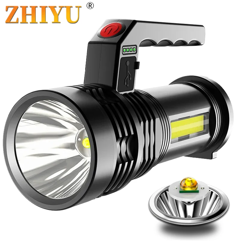 Портативный светодиодный вспышка светильник Мощный P500 USB Перезаряжаемые