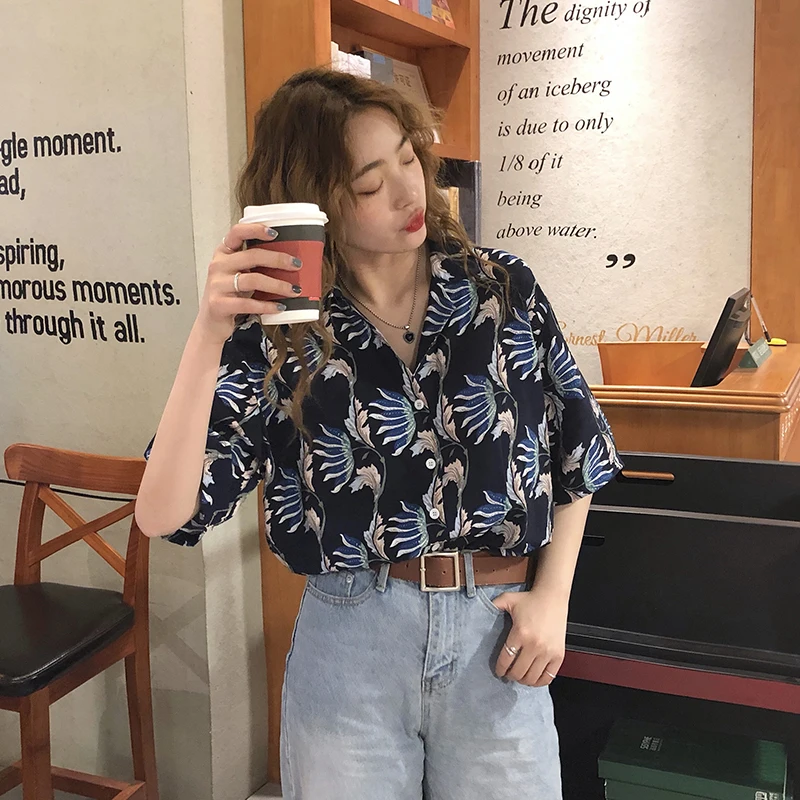 Женская рубашка новинка 2020 летняя Свободная Повседневная блузка женская с