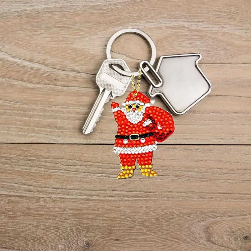 

8/9PCS Christmas Keychain Pendant DIY Diamond Painting Keychain Set For Your Key Chain, Bag Or Phone Decor Christmas Gift