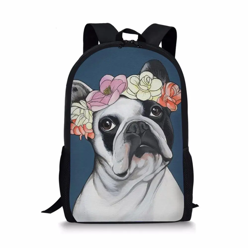 Fashion Kids School Bags Cute Children's Travel Backpack Kawaii Bulldogs Prints Pattern School Toddler Backpack for Boys
