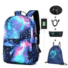 Светящийся школьный портфель с защитой от кражи, водонепроницаемый рюкзак для мальчиков и девочек, многофункциональная сумка для книг с USB-портом для зарядки
