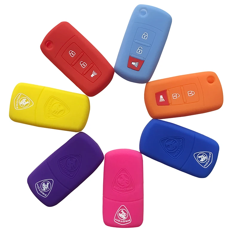 

Silicone Car Key Cover Case For India Malaysia Proton Exora 3 Buttons Remote Control Flip Key Alarm Key Cover Cap