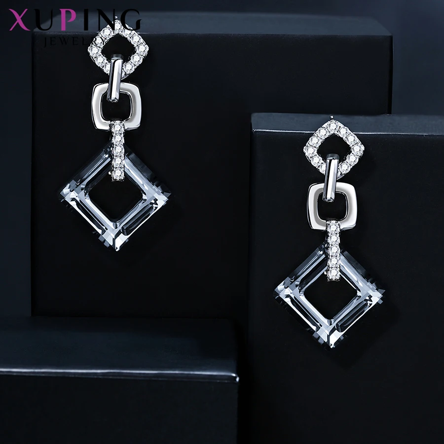Xuping, изысканные цветные серьги, высокое качество, кристаллы от Swarovski, цветное покрытие, для женщин, подарок на день Святого Валентина, S89-202