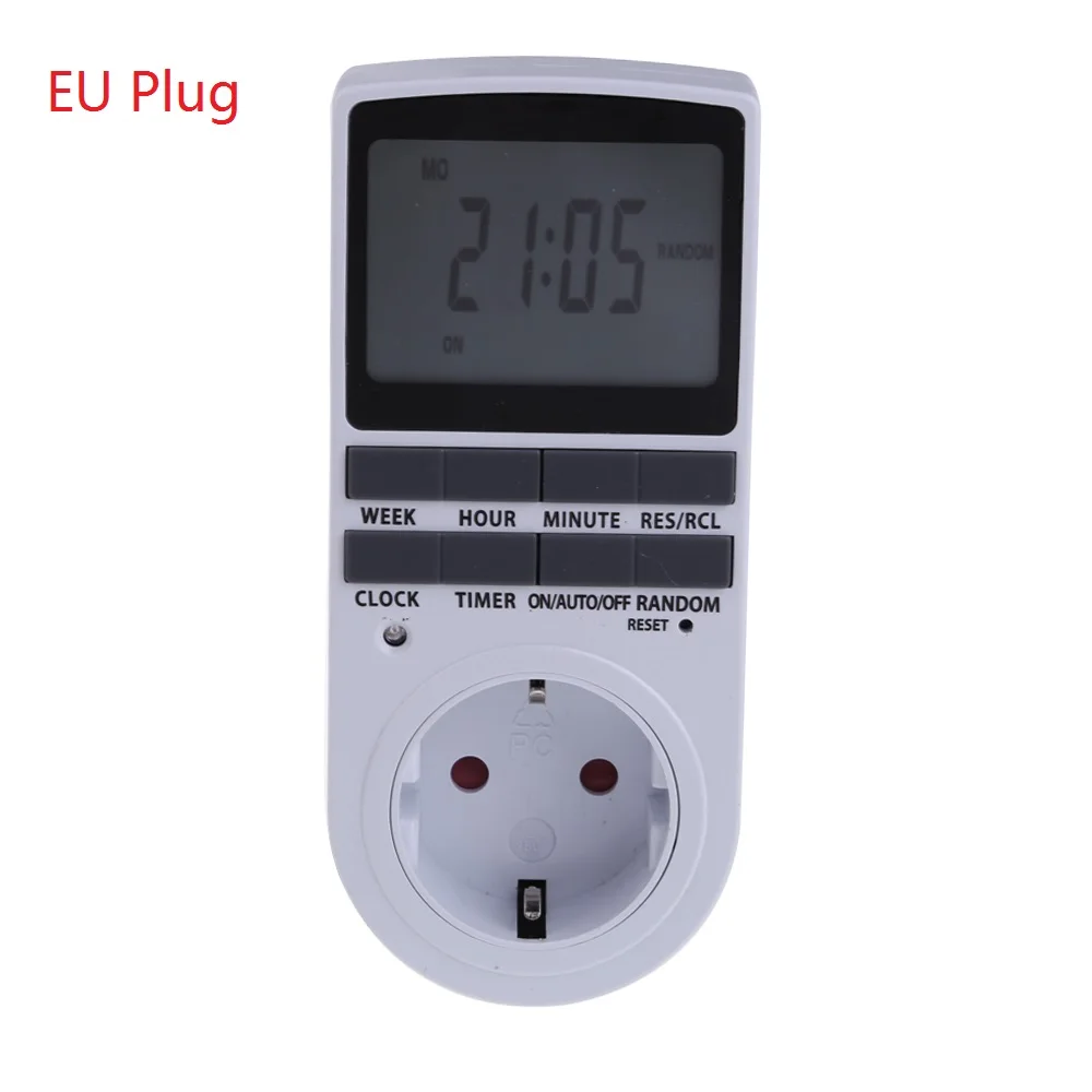 EU Plug Электронный цифровой таймер США/ЕС вилка кухонный таймер розетка 120 В/60 Гц 230 В/50 Гц 7 дней 12/24 час программируемая розетка синхронизации - Цвет: EU Plug