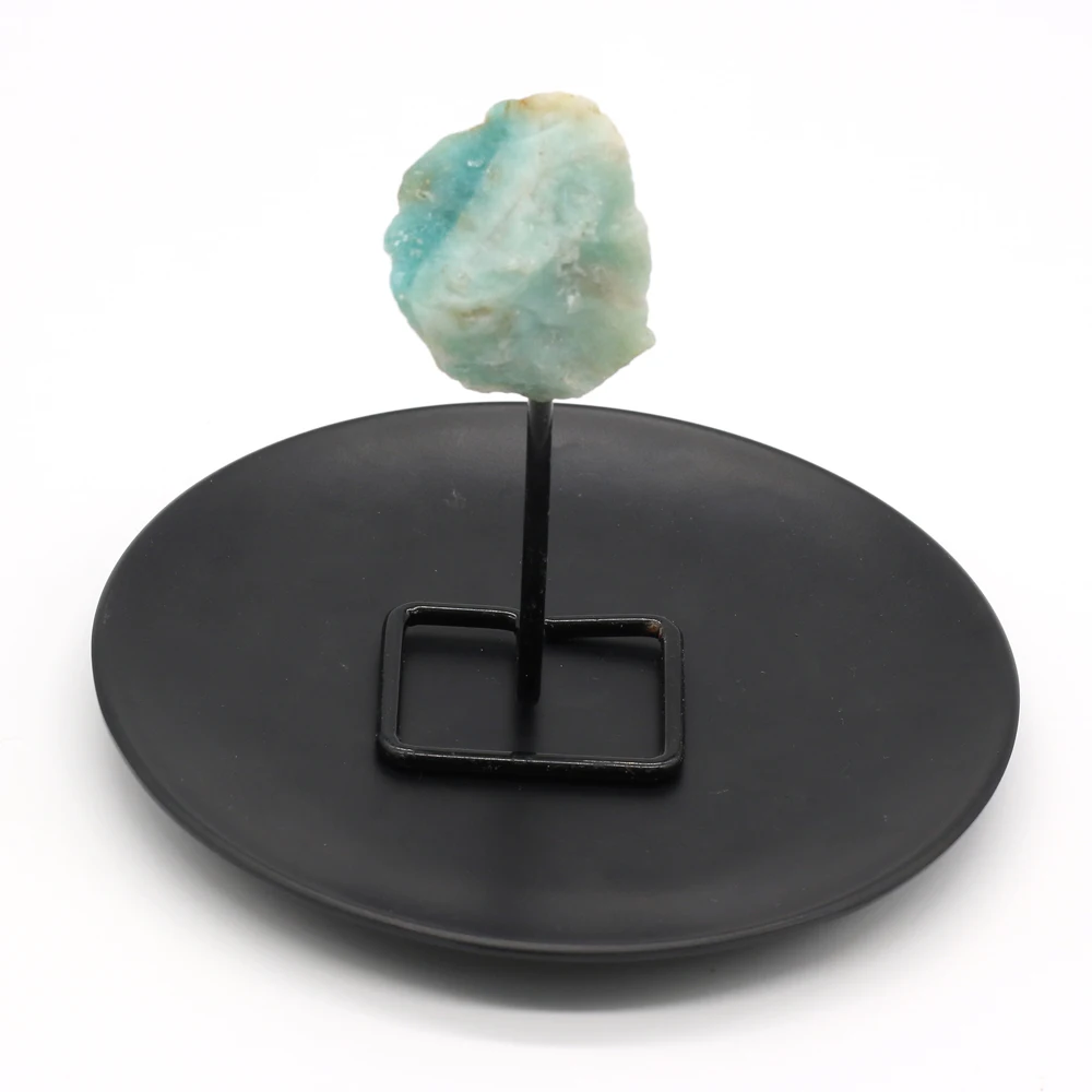 

Natural Irregular Shape Amazon Semi-precious Stones Boutique Decoration Personalized Living Room Home Furnishings with Base