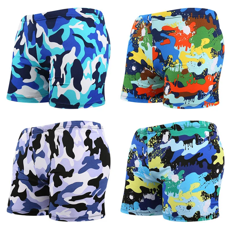 Мужские камуфляжные трусы-боксеры для плавания профессиональные пляжные