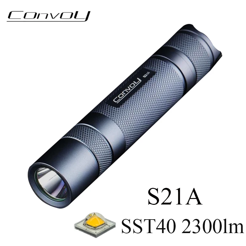 Convoy-Linterna S21A EDC, luz de Flash SST40, 2300lm, LED S2 Plus, versión...