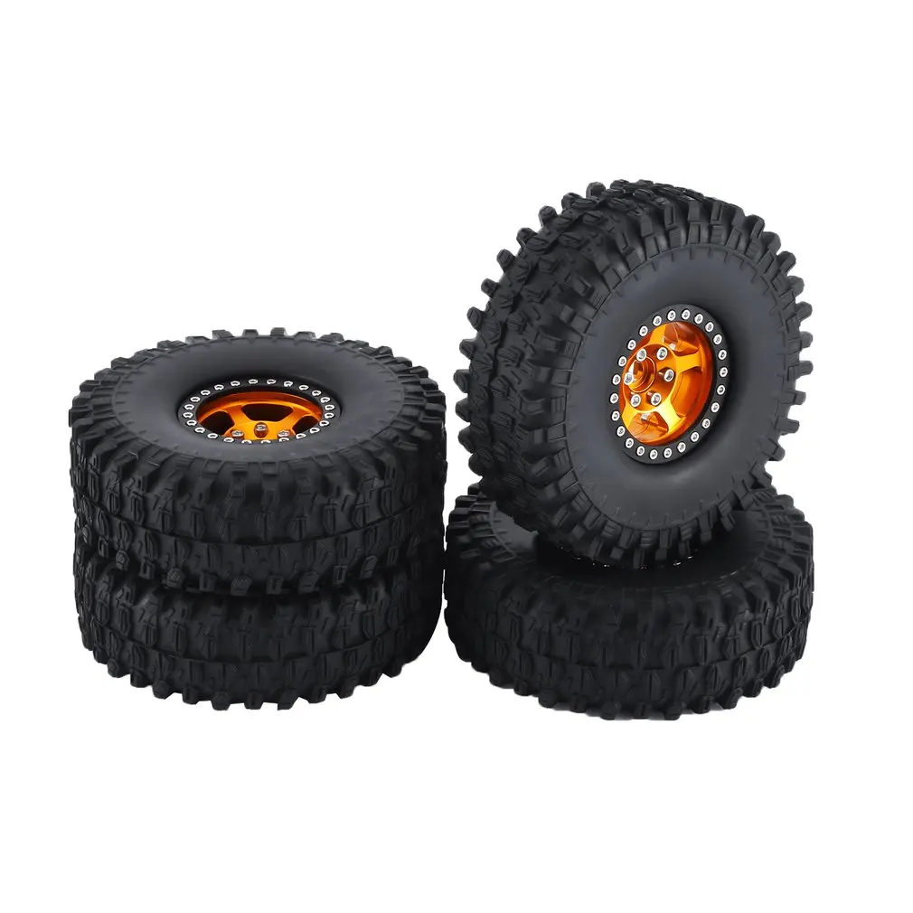 

4PCS Metal 1.9 Inch Wheel Rim Tires Set For 1/10 RC Crawler Car Axial SCX10 90046 Traxxas TRX-4 Redcat GEN 8 Rubber Wheel