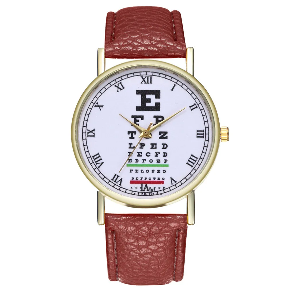 

2020 Relogio Feminino Casual Women Watches Fashion Eye Chart Watch Women Leather Strap Quartz Wristwatches Best Gift Cheap Price