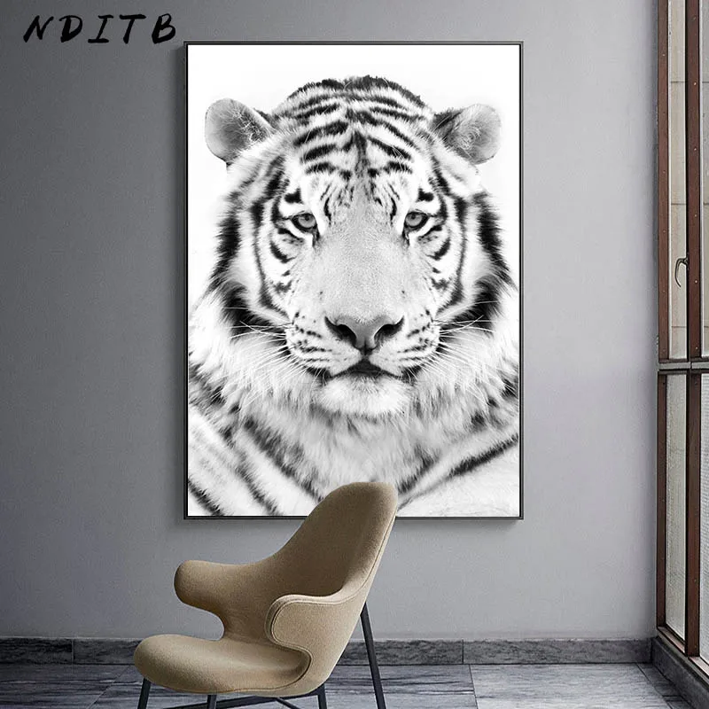 Белый плотный постер с животными и принт настенное искусство Картина на холсте