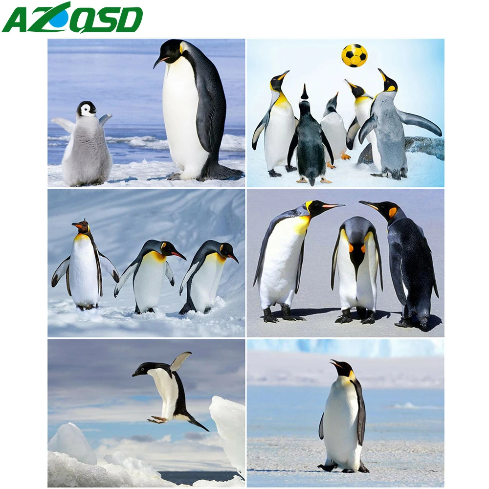 

AZQSD 5D алмазная картина рождественский пингвин полное квадратное сверло картина Стразы Алмазная мозаика зимнее Животное украшение для дома