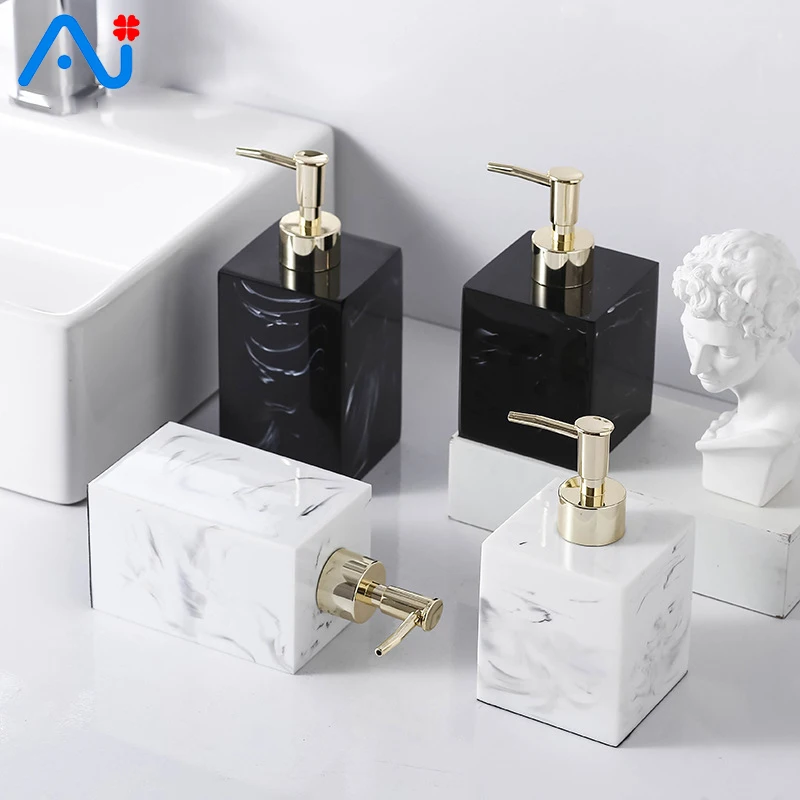

500ml Luxury Marble Texture Empty Refillable Dispenser Bottle Shower Shampoo Lotion Soap Storage Luxury Bathroom Supplies