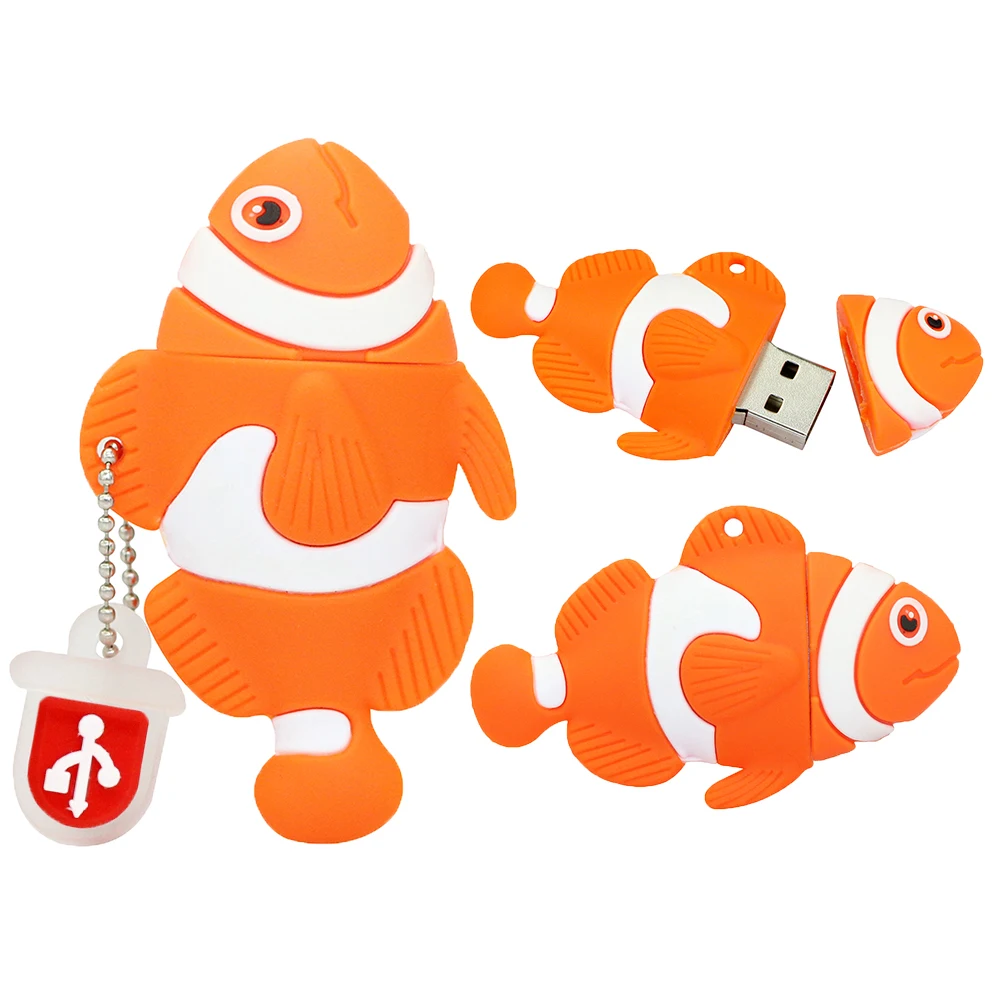 USB флеш накопитель в виде мультяшной рыбы 256 ГБ 128 64 32 16 8 2 0|pendrive 64gb|usb flash drive pendrivepen usb