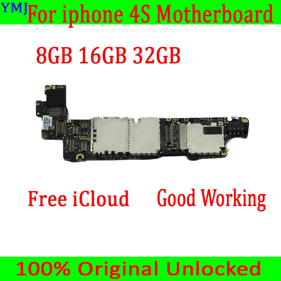 Бесплатный iCloud для iphone 4S материнская плата с системой IOS, оригинальная разблокированная материнская плата для iphone 4S, хорошо протестированная, 8 ГБ/16 ГБ/32 ГБ