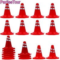 20pcs mini plastictraffic cones sport training roadblock mini traffic signs roadblock toy for kids construction car theme party