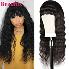 Beaufox свободные парики с глубокой волной с челкой безклеевые парики из человеческих волос бразильский парик с челкой для черных женщин Remy 8-28 дюймов