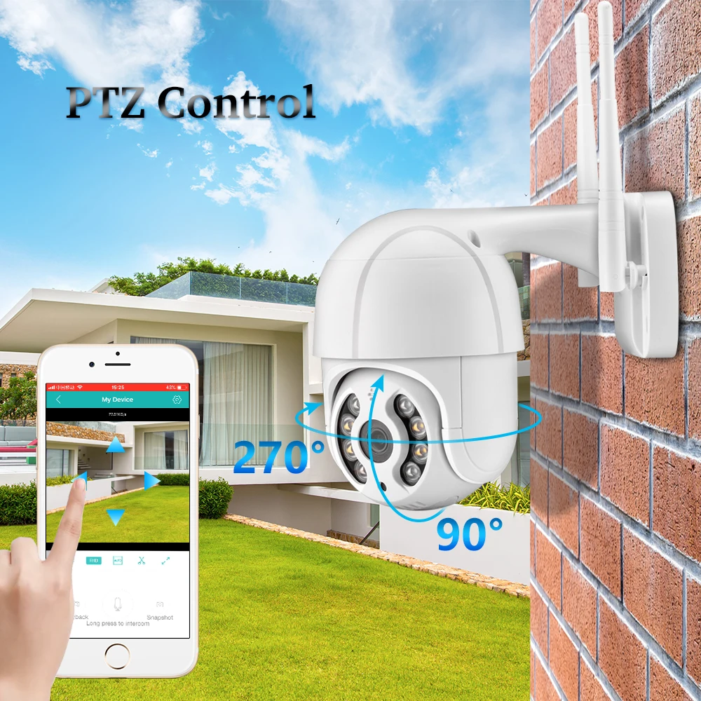 

3MP 1080P Mini PTZ WiFi IP Camera Outdoor 4X Digital Zoom Speed Dome Security CCTV Two-way Audio AI Human Alert DIY Alarm Voice