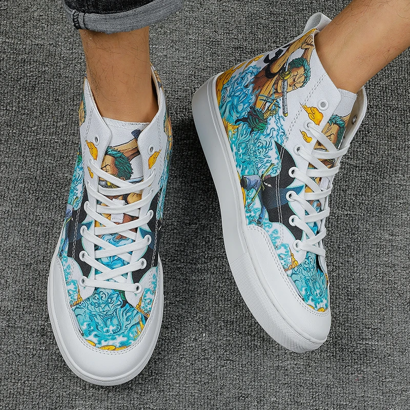 

CYYTL Unisex Fashion High-top Women and Men Canvas Shoes High Top Comic Printed Comfortable Female Casual Shoes Comfortable