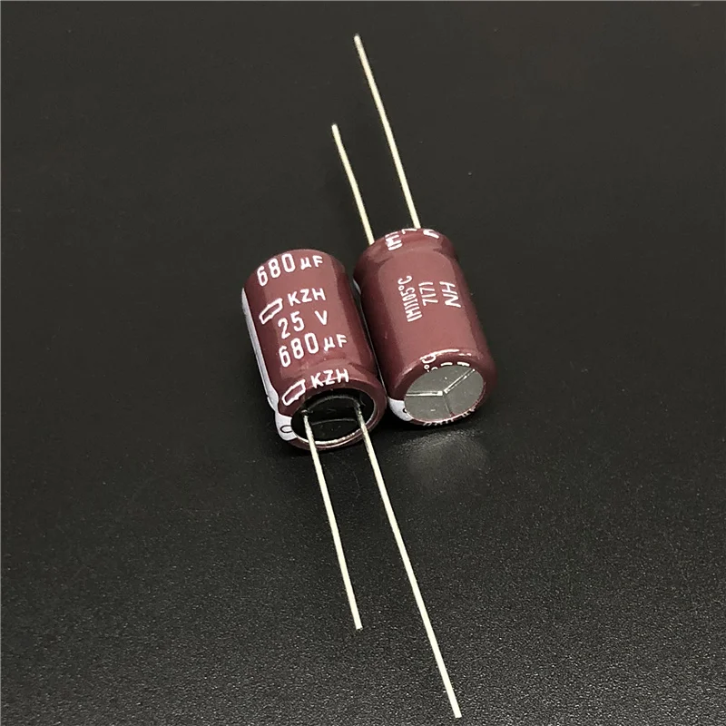 

100pcs 680uF 25V NIPPON NCC KZH Series 10x16mm Ultra Low impedance 25V680uF Aluminum Electrolytic Capacitor